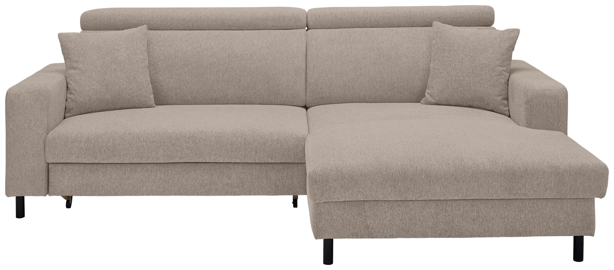 ECKSOFA Hellgrau, Hellbraun Flachgewebe  - Hellbraun/Hellgrau, Design, Textil/Metall (262/166cm) - Xora