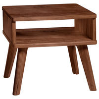 NACHTSCHRANK 48/38/42 cm Nussbaum massiv  - Nussbaumfarben, Design, Holz (48/38/42cm) - Hasena
