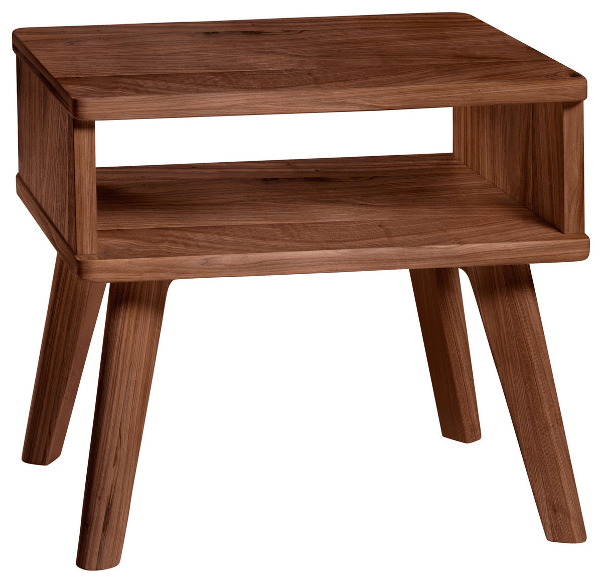 NACHTSCHRANK 48/38/42 cm Nussbaum massiv  - Nussbaumfarben, Design, Holz (48/38/42cm) - Hasena