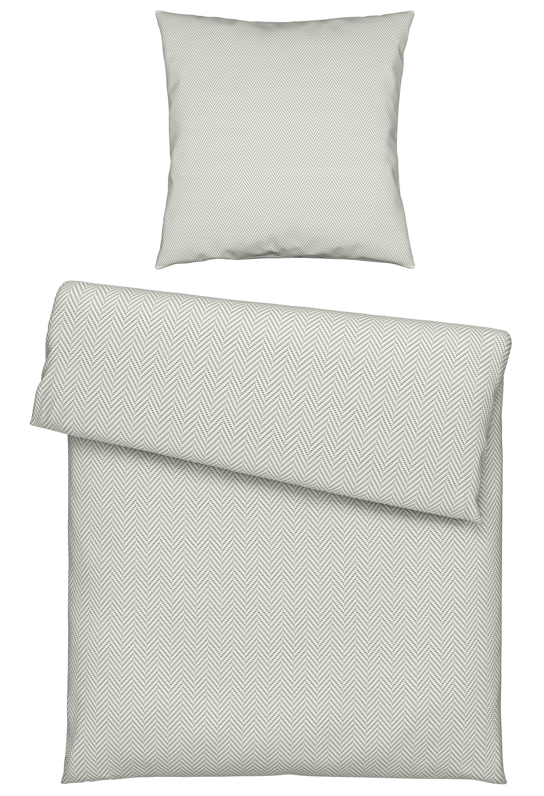 BETTWÄSCHE Flanell 140/220 cm  - Weiß/Grau, Textil (140/220cm) - Novel