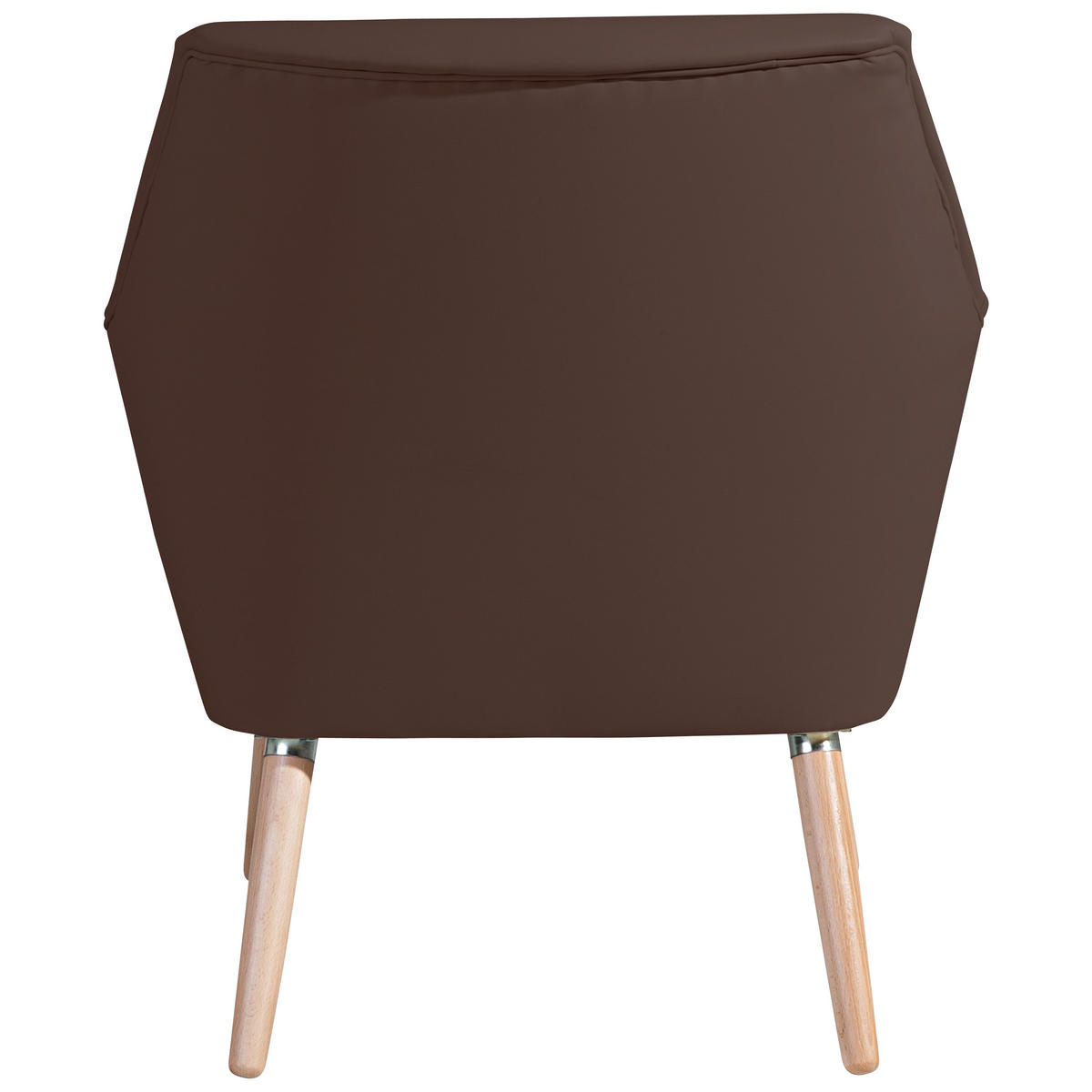SESSEL in Lederlook Braun  - Buchefarben/Braun, Design, Holz/Textil (67/81/71cm) - Max Winzer