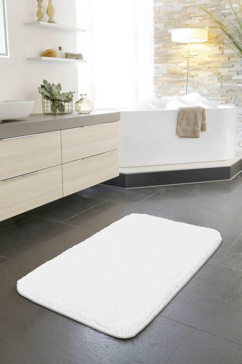 BADTEPPICH 70/120 cm Weiß  - Weiß, Basics, Kunststoff/Textil (70/120cm) - Grund