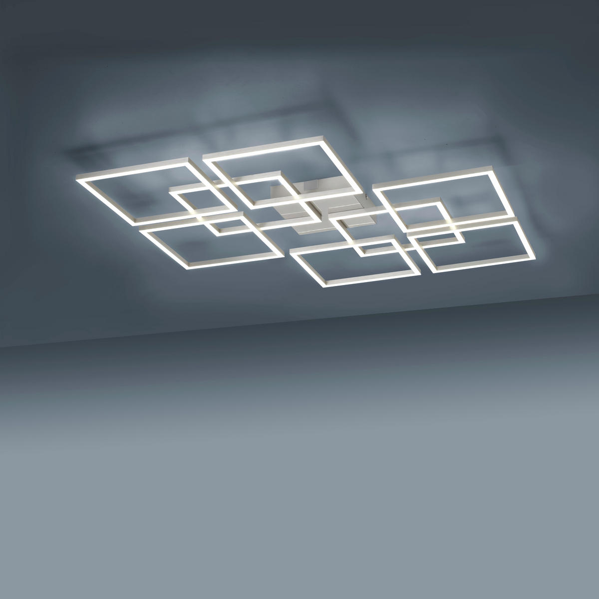 LED-DECKENLEUCHTE 79,7/76,7/6,8 cm    - Silberfarben, Design, Kunststoff/Metall (79,7/76,7/6,8cm)