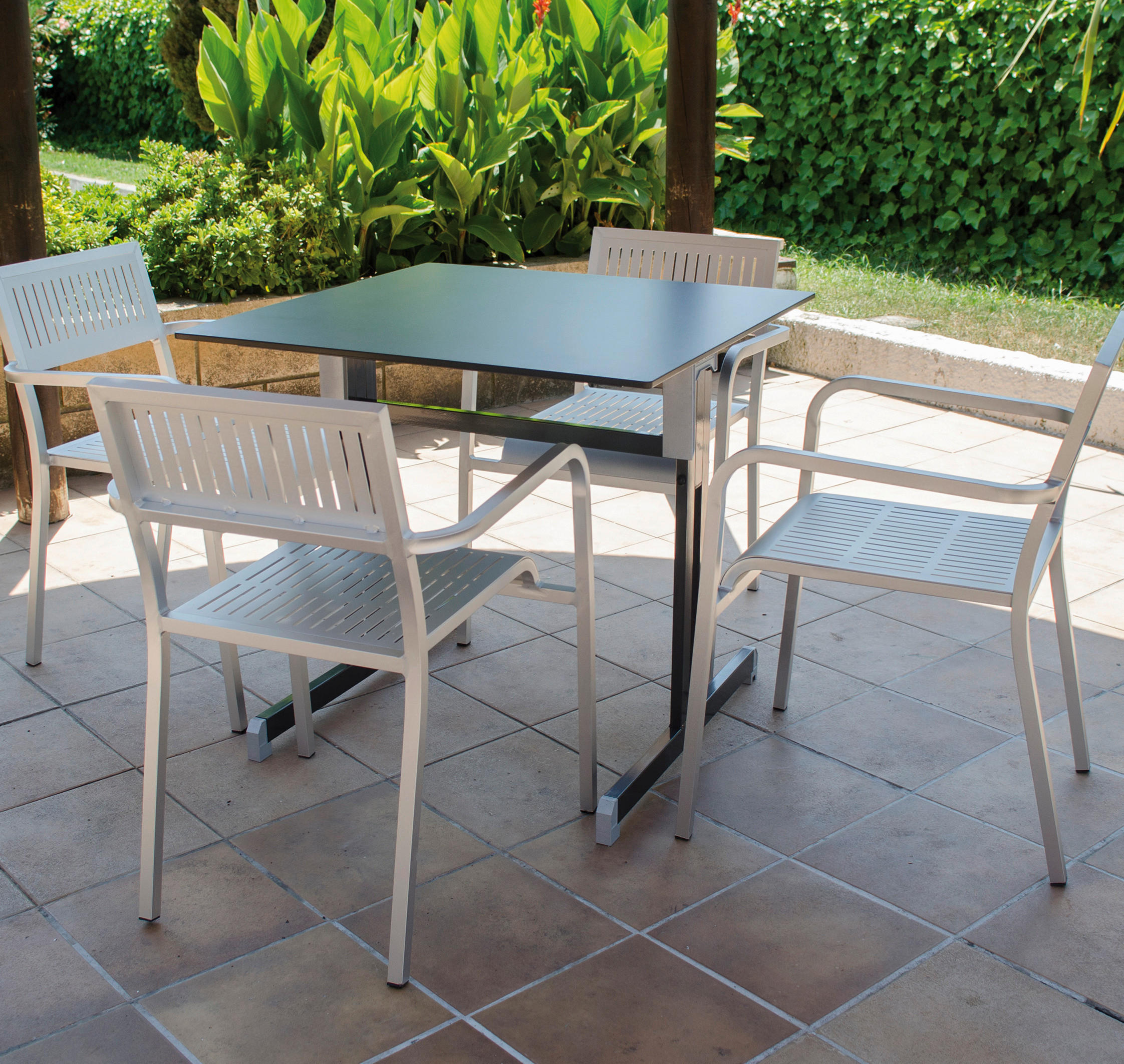 GARTENTISCH 120/80/71 cm Holzwerkstoff rechteckig  - Anthrazit, MODERN, Holzwerkstoff/Metall (120/80/71cm)