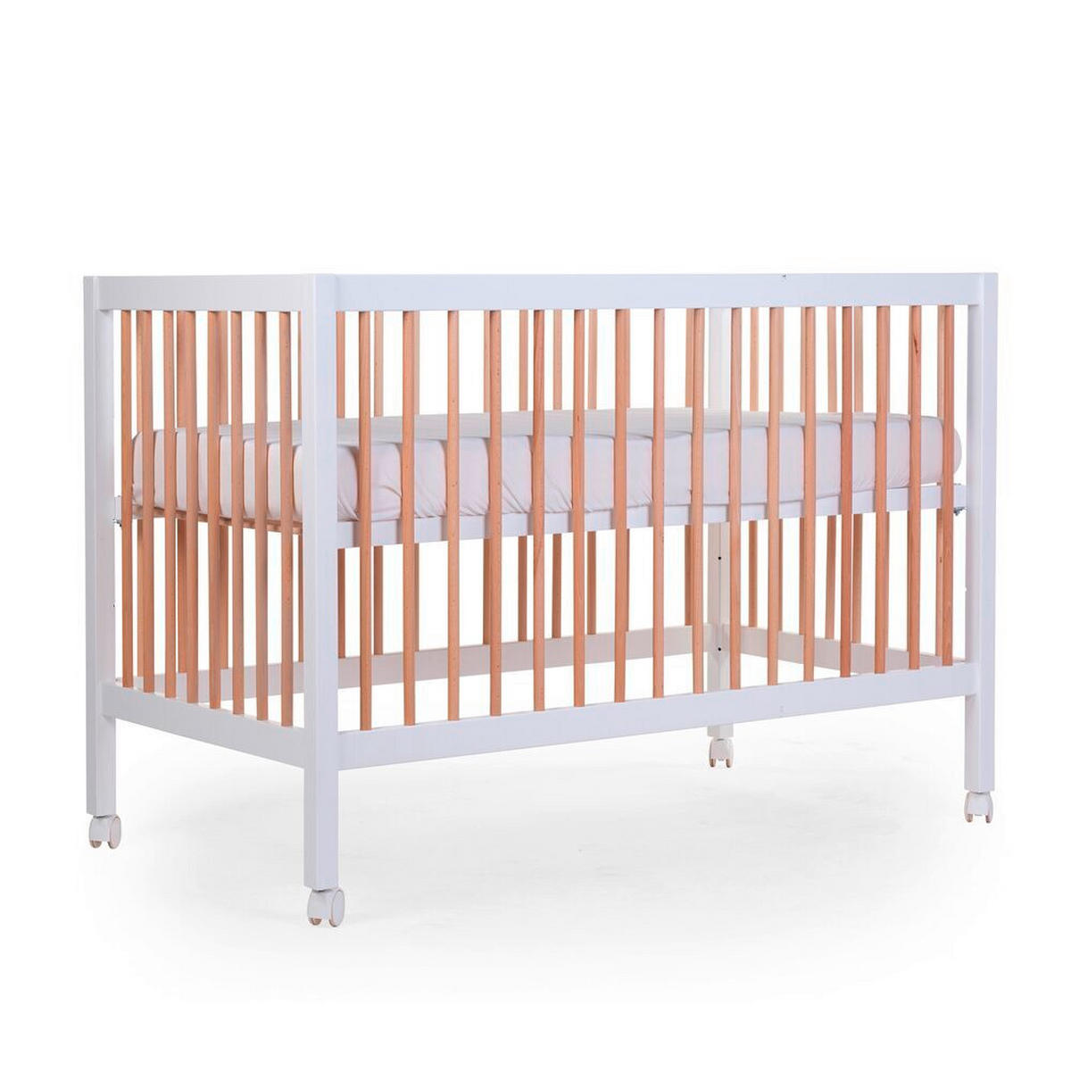 GITTERBETT    - Weiß/Baltimorefarben, Basics, Holz (122/74/120cm) - Childhome