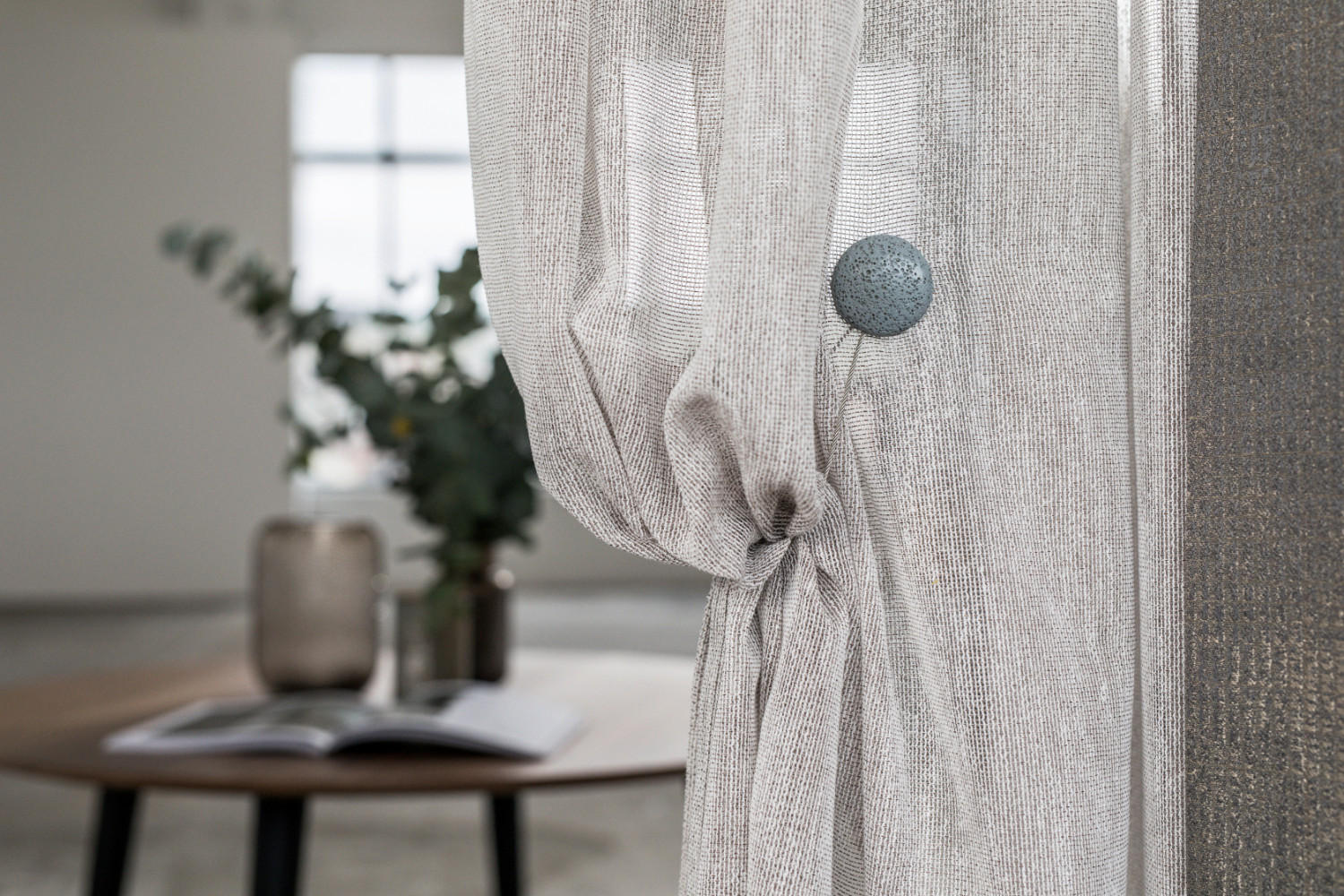 MAGNET PENTRU PRINDERE PERDEA  - gri, Basics, metal (1/4cm)