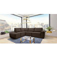 ECKSOFA Braun Chenille  - Schwarz/Braun, KONVENTIONELL, Kunststoff/Textil (212/275cm) - Carryhome