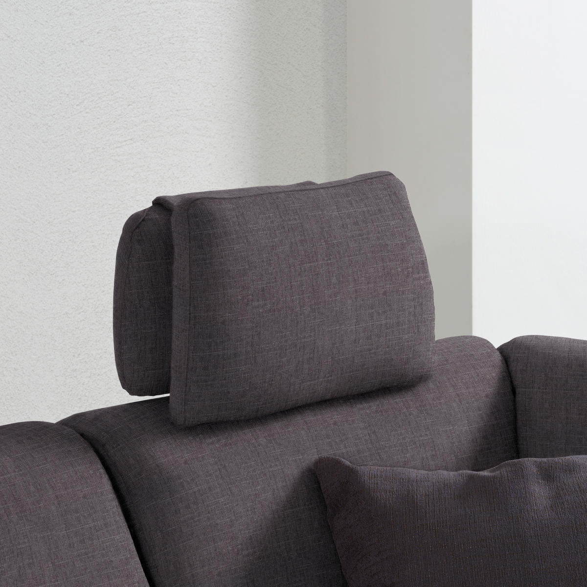 ECKSOFA in Chenille Schieferfarben  226/208 cm  - Schieferfarben/Schwarz, KONVENTIONELL, Textil (226/208cm) - Sedda