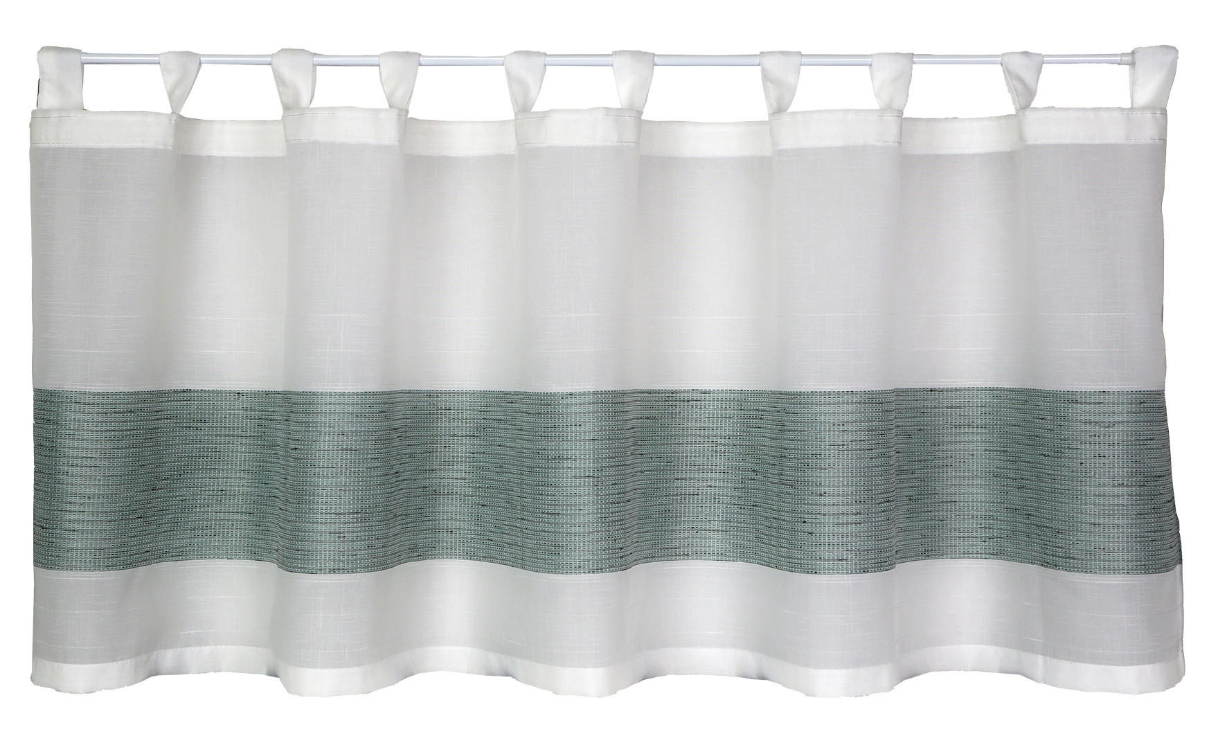 KURZGARDINE   140/50 cm   - Türkis/Weiß, Basics, Textil (140/50cm)