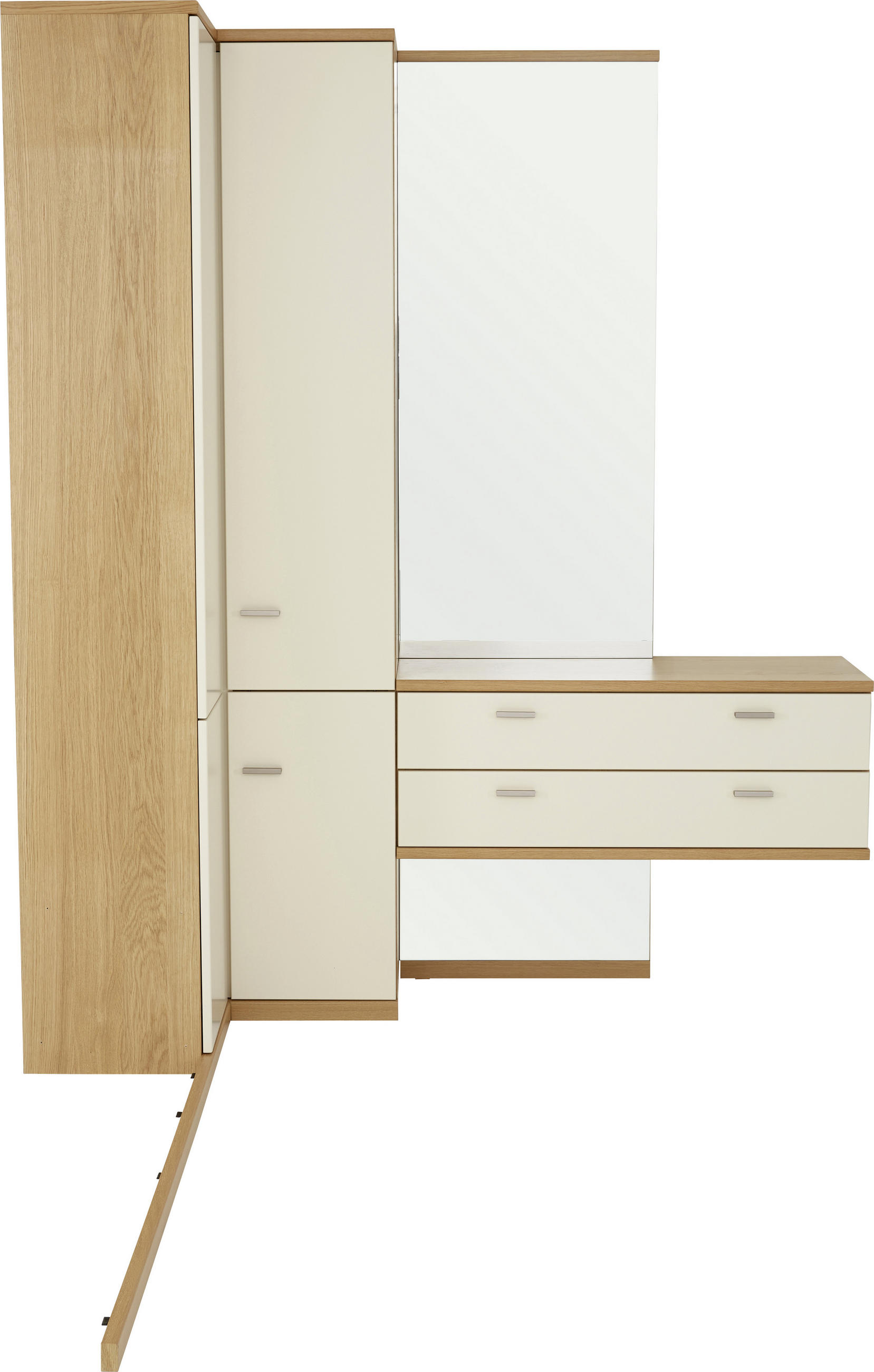 GARDEROBE 3-teilig  in  - Eichefarben/Creme, Design, Holz/Holzwerkstoff - Invivus
