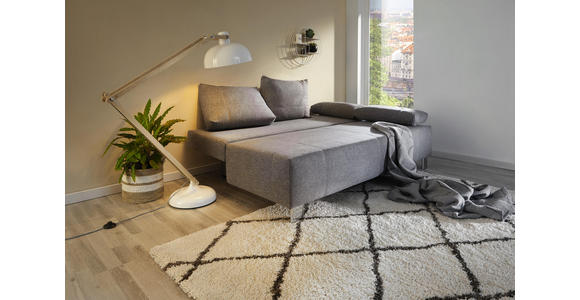 SCHLAFSOFA Webstoff Anthrazit - Chromfarben/Anthrazit, Design, Textil/Metall (194/88/88cm) - Novel