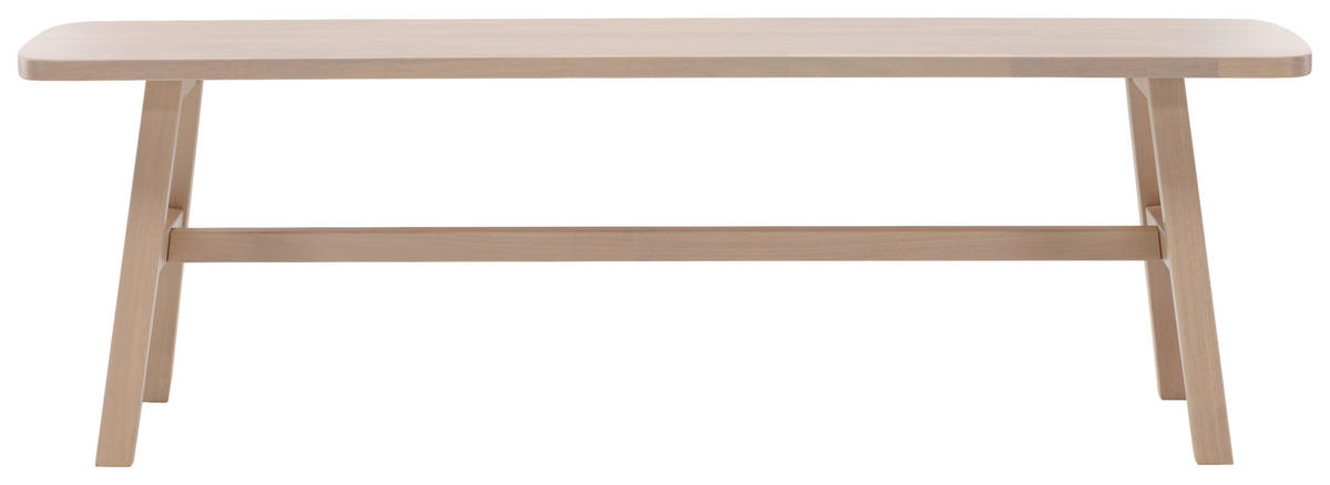 SITZBANK 140/45/35 cm Weiß Kautschukholz furniert  - Weiß, Design, Holz (140/45/35cm) - Livetastic