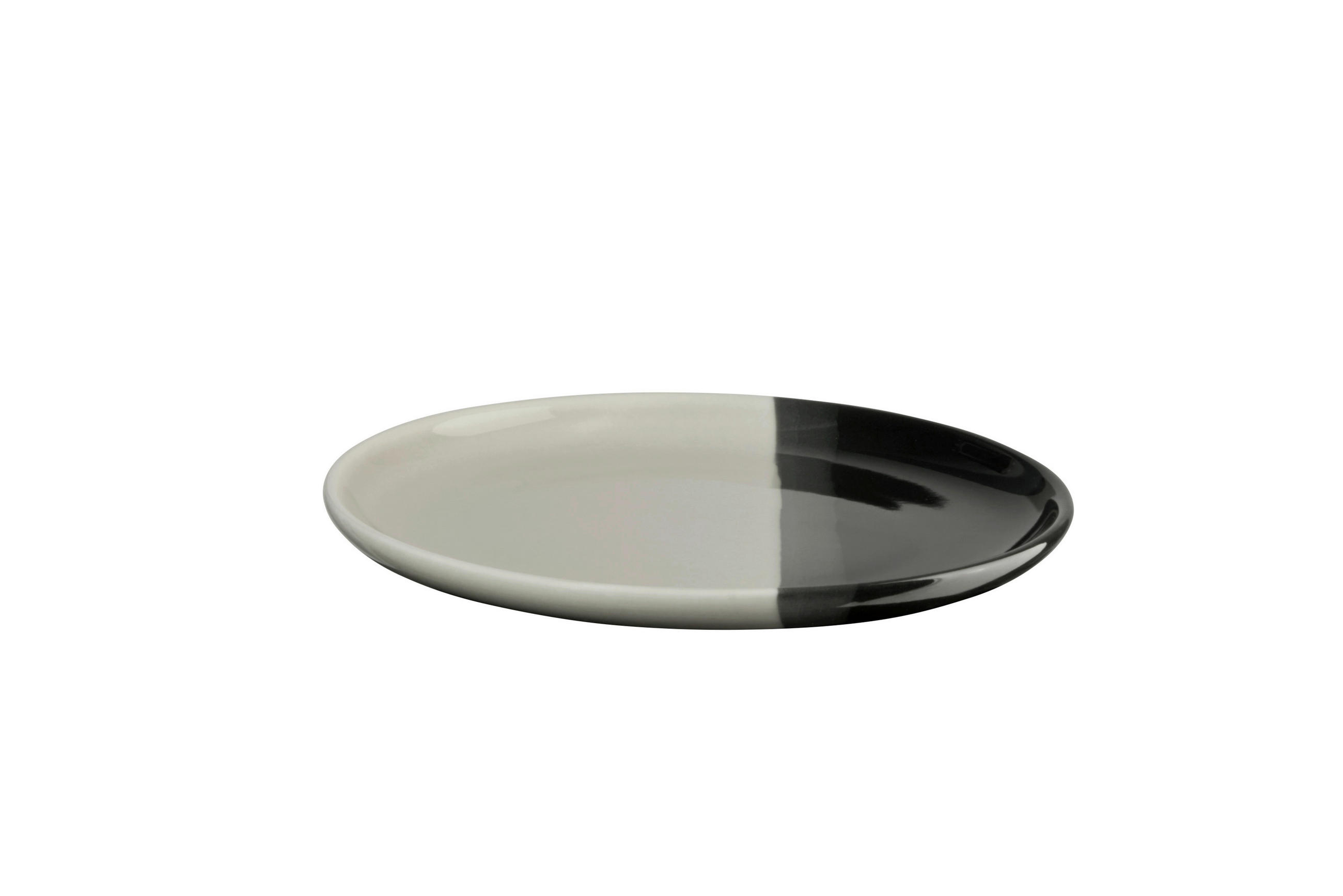 APERITIFTELLER Schwarz, Hellgrau 13/1,2 cm Joy  - Hellgrau/Schwarz, KONVENTIONELL, Keramik (13/1,2cm) - ASA