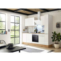 MODULKÖK 250/211/60 cm   i vit, vit högglans  - vit/aluminiumfärg, Lifestyle, trämaterial/plast (250/211/60cm) - Respekta