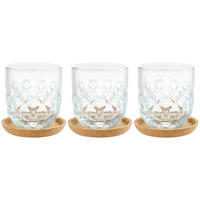 KAFFEEGLÄSERSET Gocce 6-teilig  - Klar, Design, Glas (7,6/8,2/7,6cm) - Leonardo