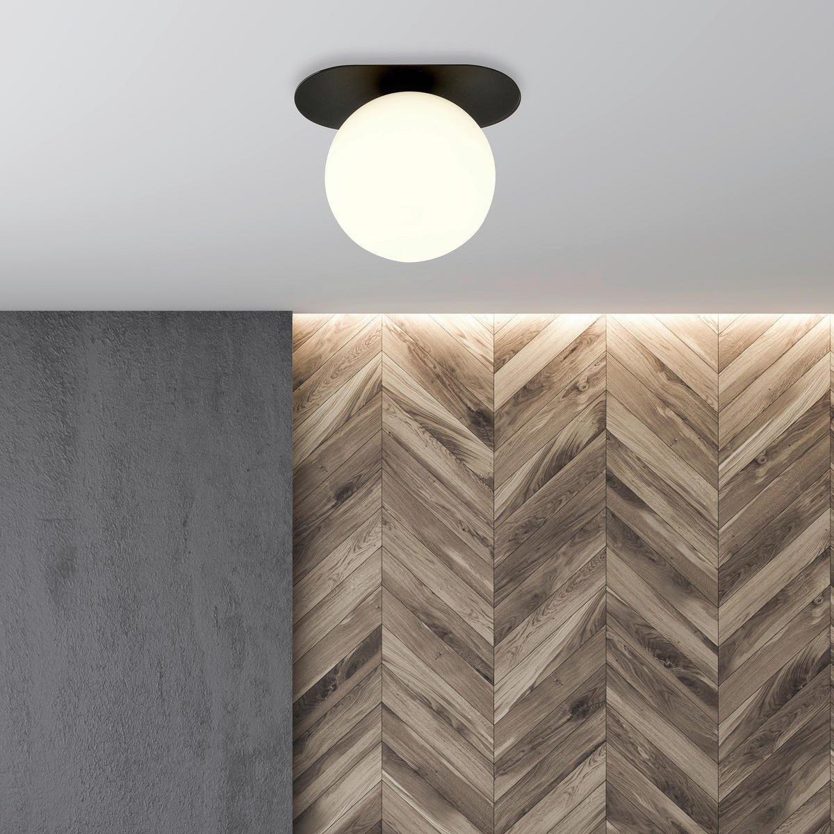 DECKENLEUCHTE 20/14/18 cm  - Schwarz, KONVENTIONELL, Glas/Metall (20/14/18cm)