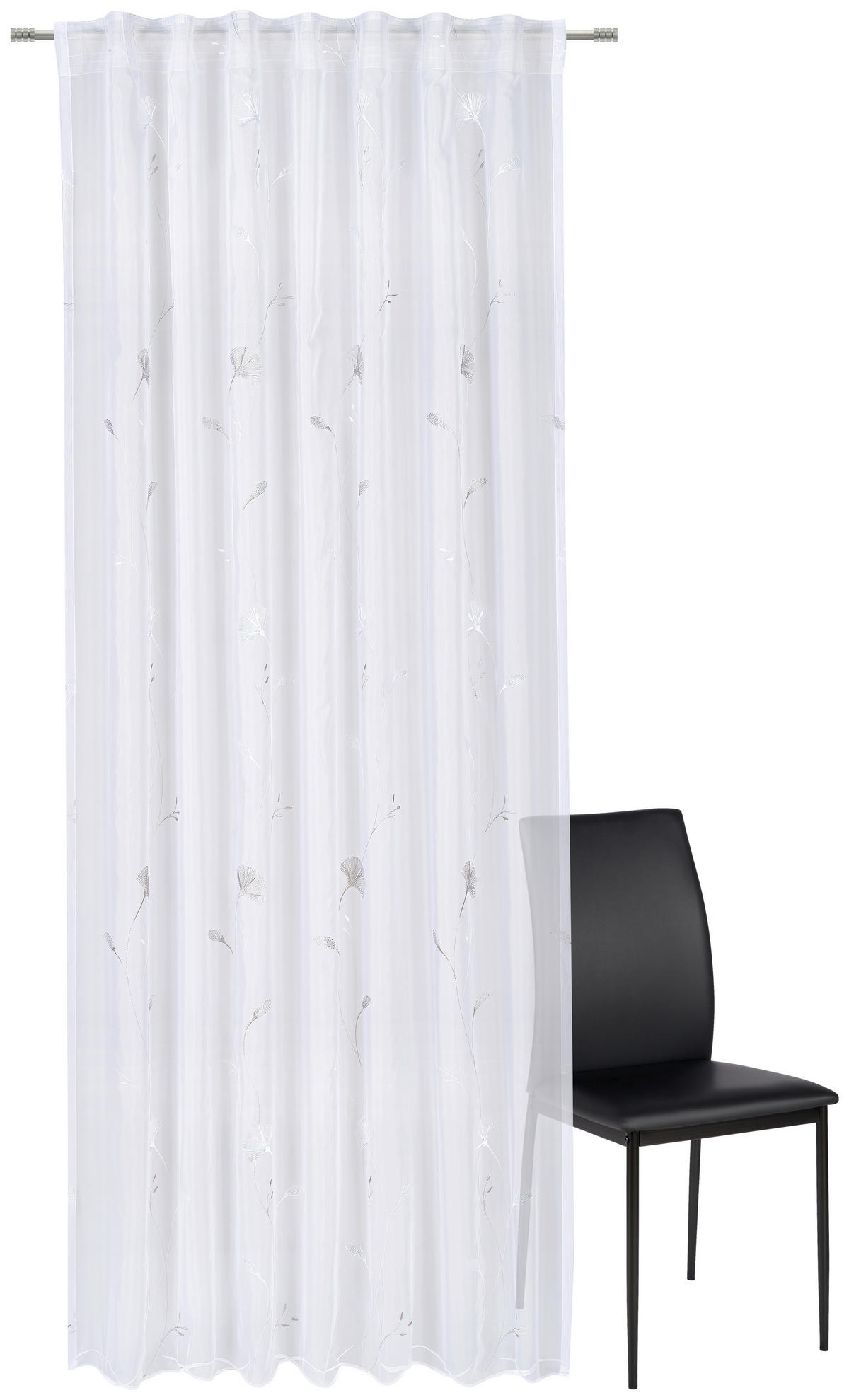 FERTIGVORHANG  halbtransparent  140/245 cm   - Weiß/Grau, Natur, Textil (140/245cm) - Esposa