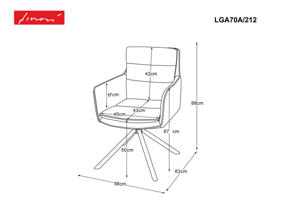 ARMLEHNSTUHL  Sitzfläche 360° drehbar Cord, Lederlook  - Eichefarben/Beige, KONVENTIONELL, Textil/Metall (59/88/63cm) - MID.YOU