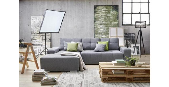 ECKSOFA in Webstoff Beere  - Beere/Silberfarben, Design, Kunststoff/Textil (194/280cm) - Carryhome