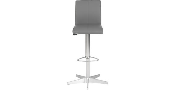 BARHOCKER in Metall, Textil Grau, Edelstahlfarben - Edelstahlfarben/Weiß, Design, Textil/Metall (54/87-112/54cm) - Dieter Knoll