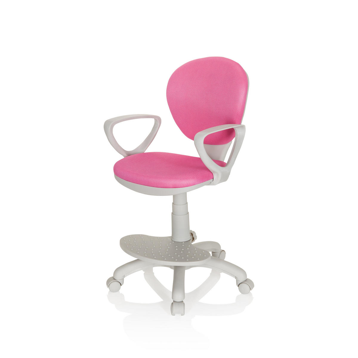 MLADINSKI VRTLJIVI STOL umetna masa siva, pink  - pink/siva, Basics, umetna masa (53/83-95/51cm) - MID.YOU