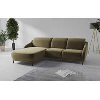 ECKSOFA BLUES V Olivgrün Samt  - Schwarz/Olivgrün, MODERN, Textil/Metall (191/271cm) - Sit & More
