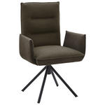 ARMLEHNSTUHL  in Flachgewebe  - Schwarz/Braun, Design, Textil/Metall (59/93/59cm) - Dieter Knoll