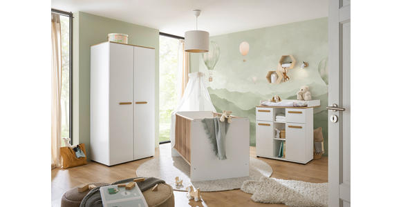 BABYKLEIDERSCHRANK  - Eiche Artisan/Weiß, Basics, Holzwerkstoff/Kunststoff (90/195/60cm) - My Baby Lou