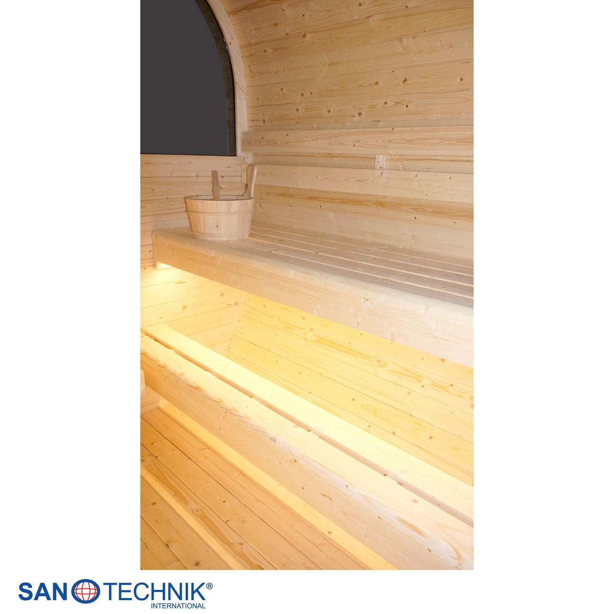 SAUNA für 6 Personen Hanko  - Fichtefarben, KONVENTIONELL, Holz (210/180/210cm) - Sanotechnik