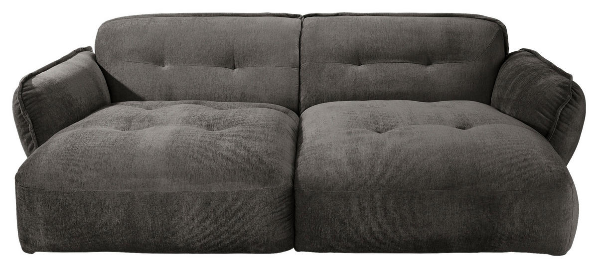BIGSOFA in Chenille Anthrazit  - Anthrazit/Schwarz, Modern, Kunststoff/Textil (285/87/184cm) - Trendmanufaktur