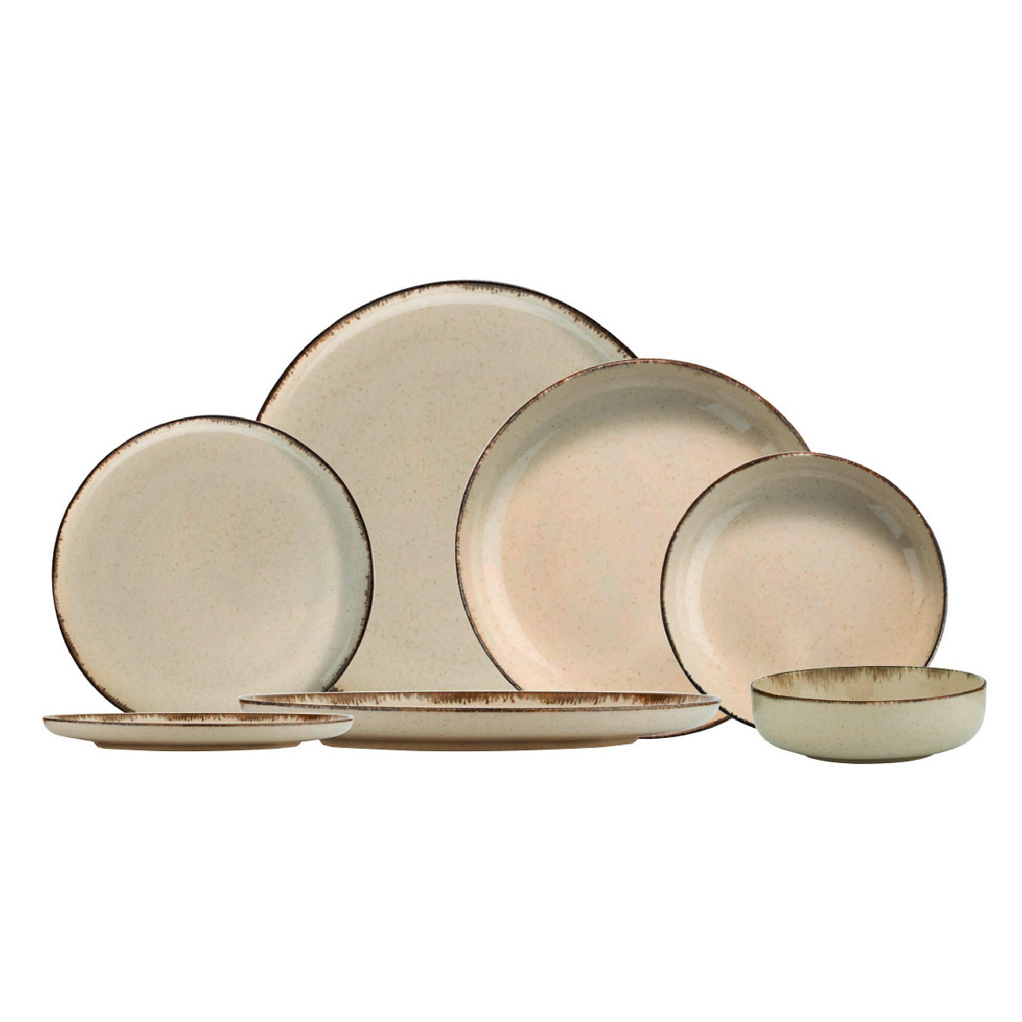 KOMBISERVICE Creme 24-teilig  - Creme, Basics, Keramik - P & B