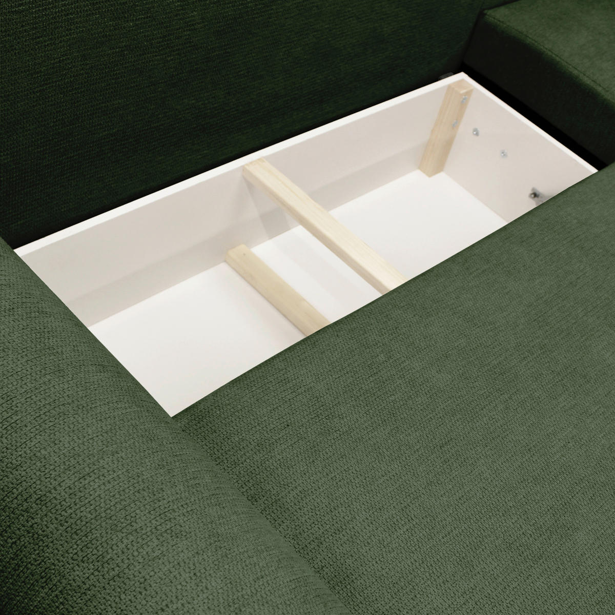 ECKSOFA in Struktur Grün  250/160 cm  - Schwarz/Grün, Design, Kunststoff/Textil (250/160cm) - MID.YOU