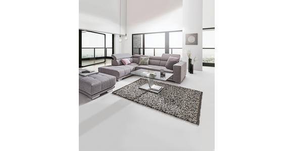 COUCHTISCH in Metall, Glas 115/65/42 cm  - Nickelfarben, Design, Glas/Metall (115/65/42cm) - Novel