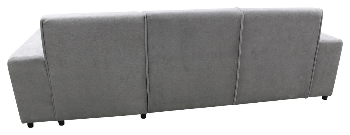 ECKSOFA in Struktur, Bouclé Grau  - Schwarz/Grau, Design, Kunststoff/Textil (270/175cm) - MID.YOU