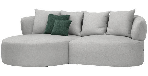 ECKSOFA  in Plüsch Grau  166/235 cm  - Dunkelgrün/Schwarz, MODERN, Kunststoff/Textil (166/235cm) - Hom`in