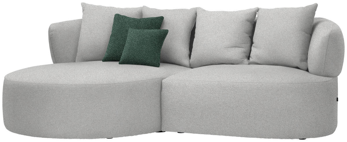 ECKSOFA  in Plüsch Grau  166/235 cm  - Dunkelgrün/Schwarz, MODERN, Kunststoff/Textil (166/235cm) - Hom`in