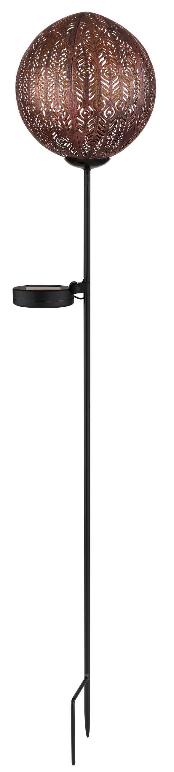 SOLÁRNÍ SVÍTIDLO 15.5/15.5/90 cm - měděné barvy/černá, Basics, kov/plast (15.5/15.5/90cm) - Globo