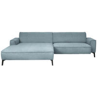 ECKSOFA in Flachgewebe Hellblau  - Schwarz/Hellblau, Design, Textil/Metall (190/285cm) - Johann Jakob
