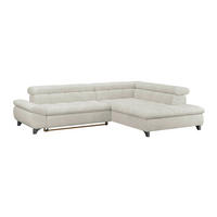 ECKSOFA Creme Chenille  - Chromfarben/Creme, KONVENTIONELL, Textil/Metall (312/234cm) - Livetastic