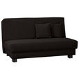 SCHLAFSOFA Chenille Schwarz  - Schwarz, Design, Textil/Metall (145/85/100cm) - Carryhome