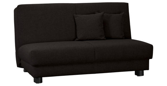 SCHLAFSOFA Chenille Schwarz  - Schwarz, Design, Textil/Metall (145/85/100cm) - Carryhome