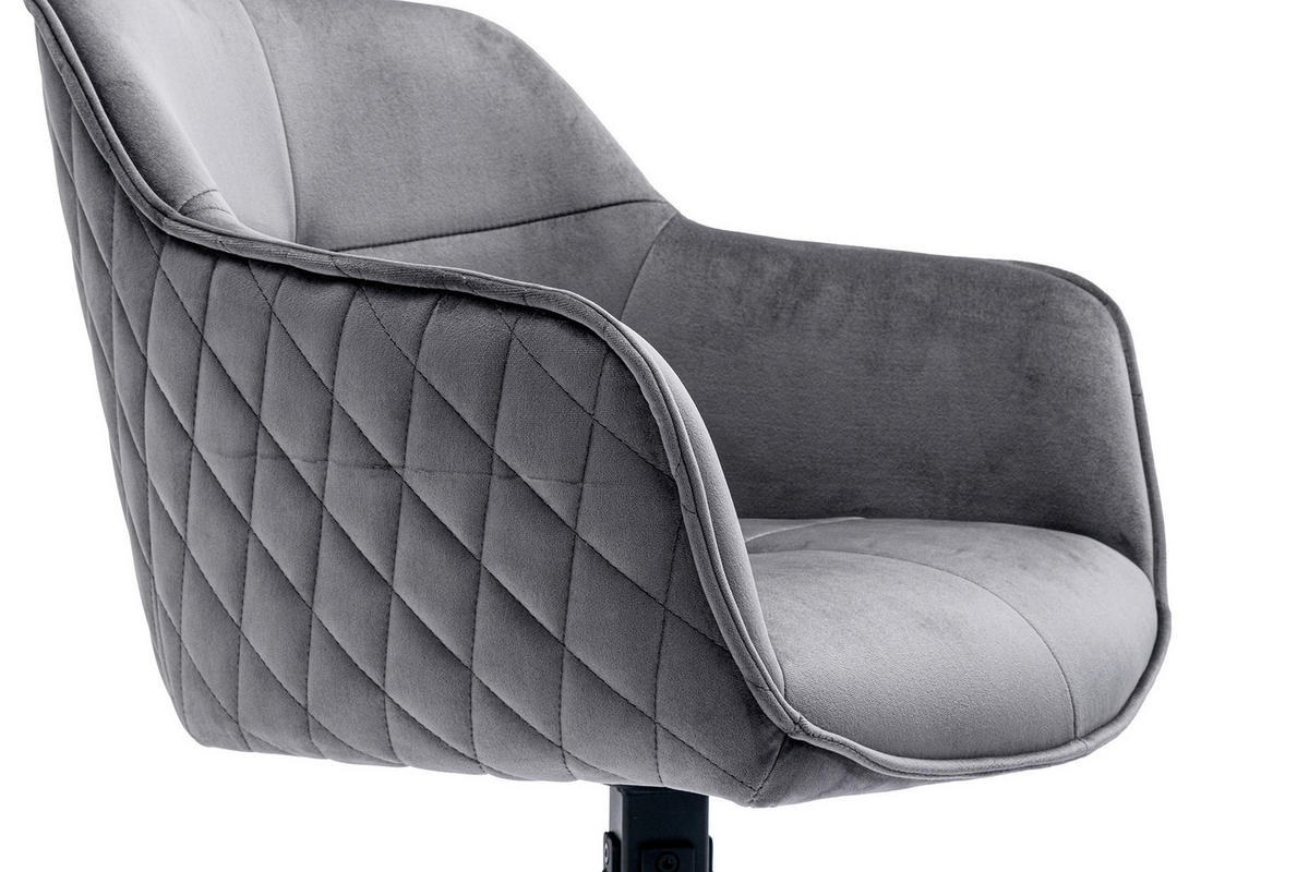 DREHSTUHL  in Samt Grau  - Schwarz/Grau, MODERN, Textil/Metall (59/83/60cm) - Livetastic