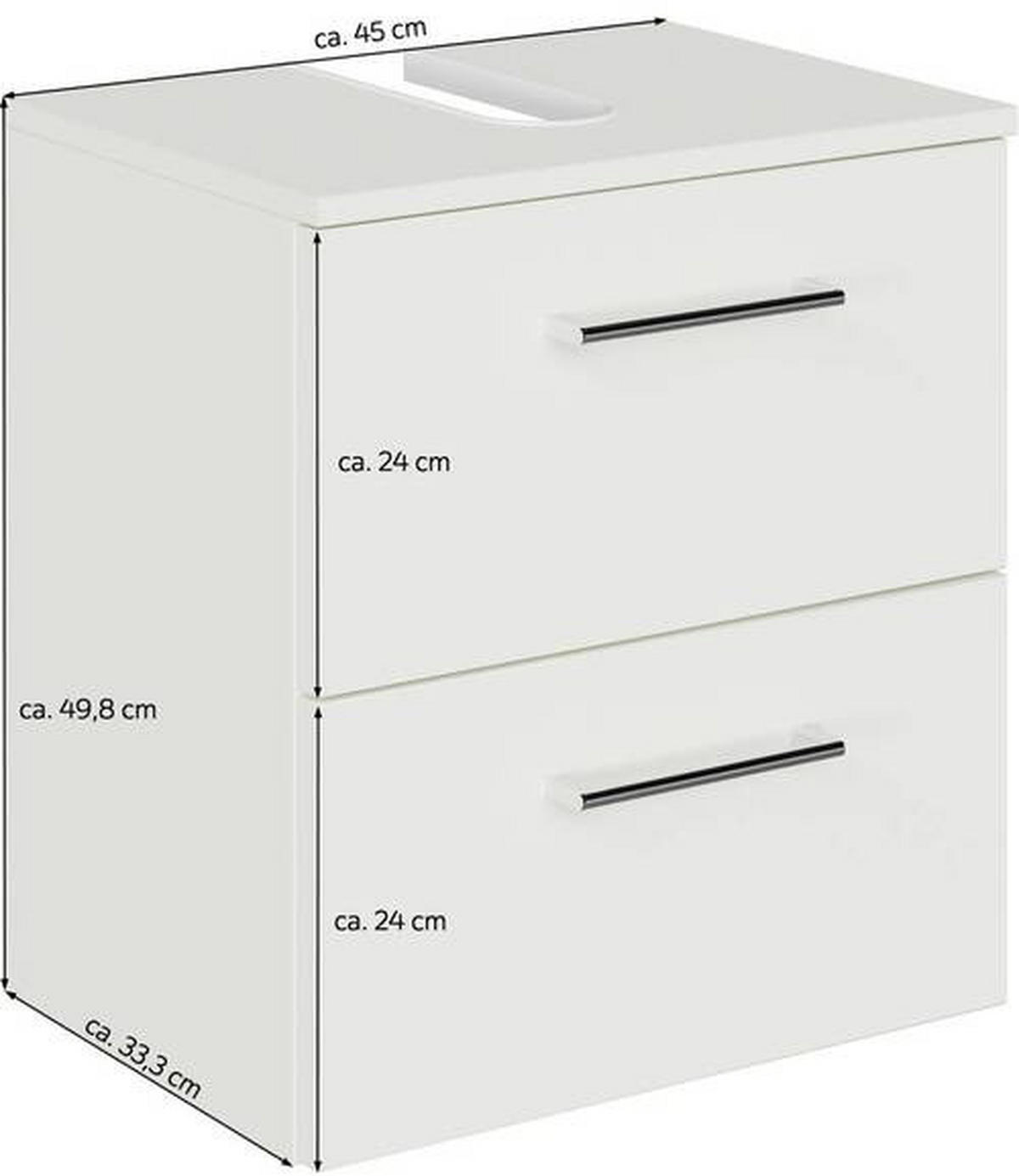 WASCHBECKENUNTERSCHRANK 45/49,8/33,3 cm  - Chromfarben/Hellbraun, KONVENTIONELL, Holzwerkstoff/Metall (45/49,8/33,3cm) - Sadena