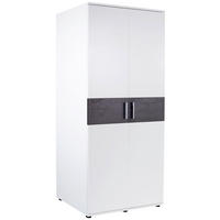 KLEIDERSCHRANK 2-türig Weiß, Dunkelgrau  - Dunkelgrau/Silberfarben, KONVENTIONELL, Holzwerkstoff/Kunststoff (90/191,1/55cm) - MID.YOU
