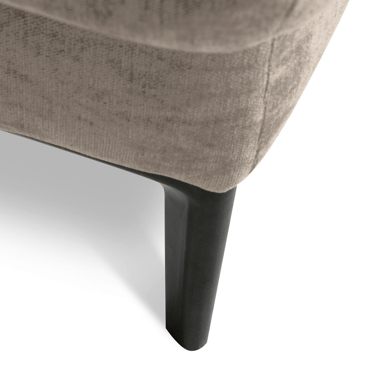 ECKSOFA  Webstoff Taupe  - Taupe/Schwarz, Design, Textil/Metall (195/268cm) - Livetastic