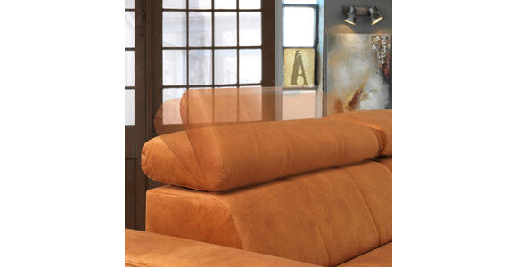 ECKSOFA in Velours Orange  - Schwarz/Orange, Design, Textil/Metall (267/181cm) - Carryhome