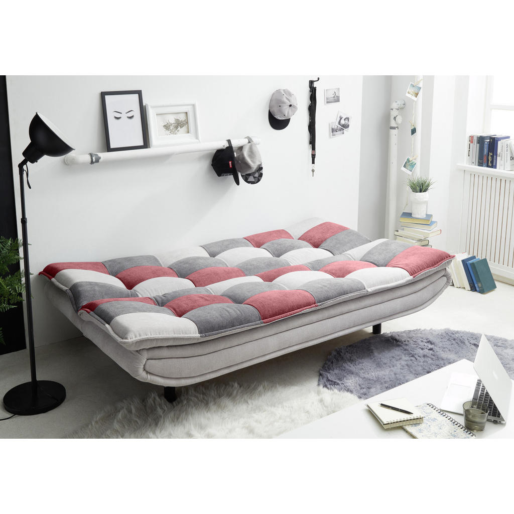Thumbnail - Mid.you Schlafsofa, Silber, Beere, Dunkelgrau, Textil, 188x90x89 cm, Schlafen auf Sitzhöhe, Wohnzimmer, Sofas & Couches,...