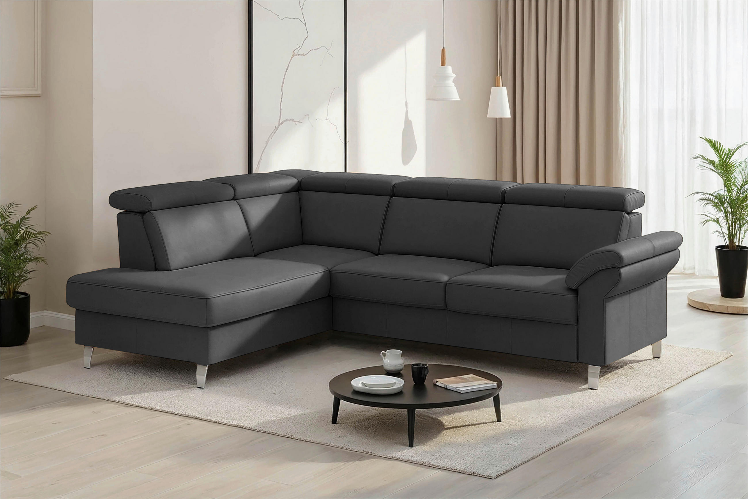 Sit & More Ecksofa Arngast E Schwarz 245x194 cm