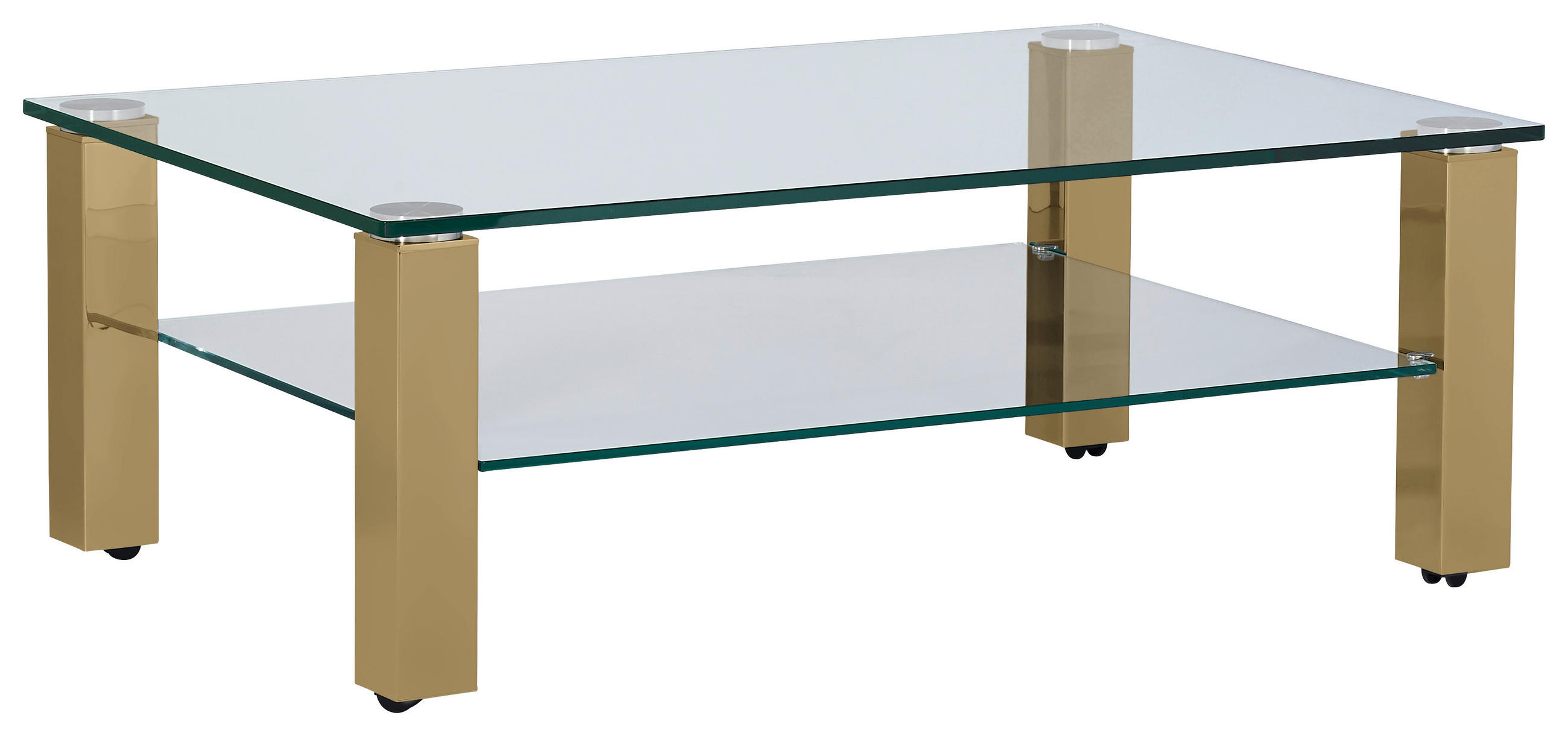 COUCHTISCH Kristallglas 110/70/42,5 cm rechteckig Gelb  - Gelb, Design, Glas/Kunststoff (110/70/42,5cm)