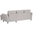 ECKSOFA in Velours Hellgrau  - Hellgrau/Schwarz, KONVENTIONELL, Holz/Textil (244/159cm) - Carryhome